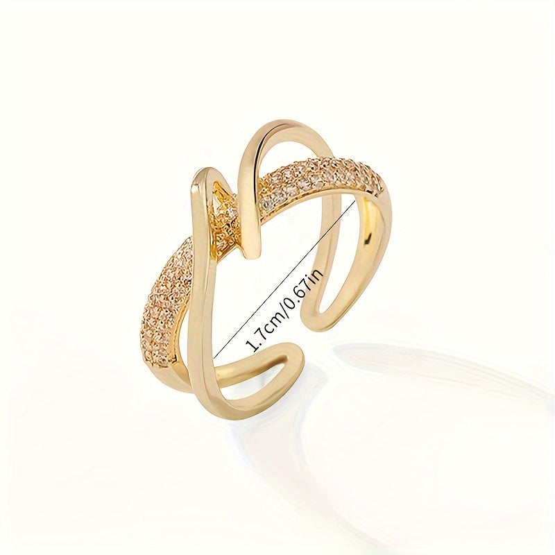 Zirconia Glow Open Ring-Adjustable